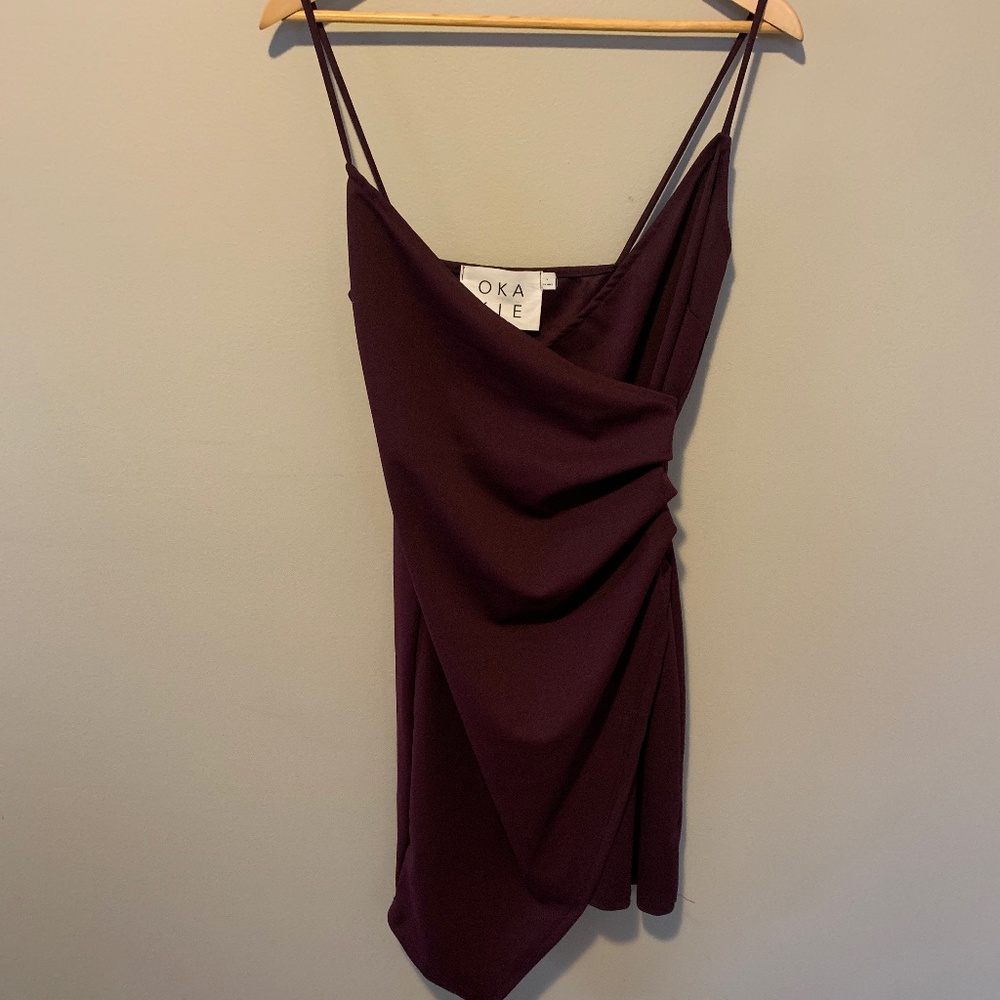Deep purple, bodycon mini dress